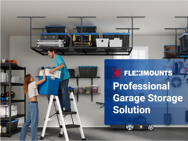 GR48-H Hooks 4' x 8' Overhead Garage Storage Rack | FLEXIMOUNTS